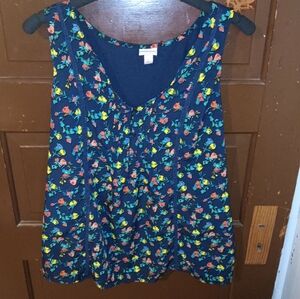 EUC Merona Floral Sleeveless Blouse L